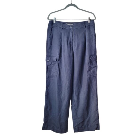 LOFT Drapery Wide Leg Cargo Pants - Picture 2 of 10